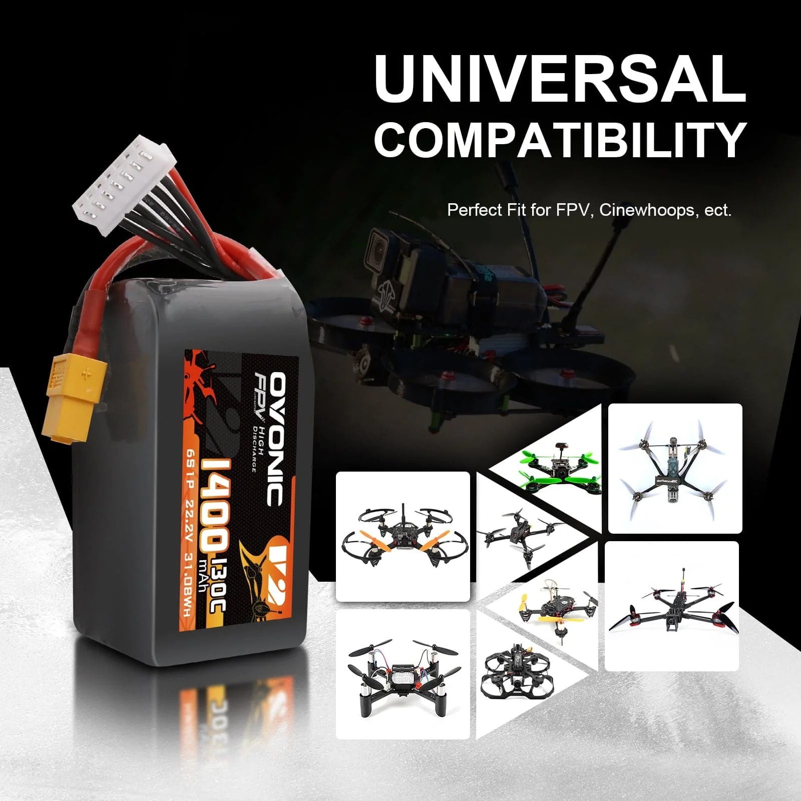 Ovonic 6S 1400mAh 130C LiPo Ak – Drone Battery Bag Bewertung und Preis